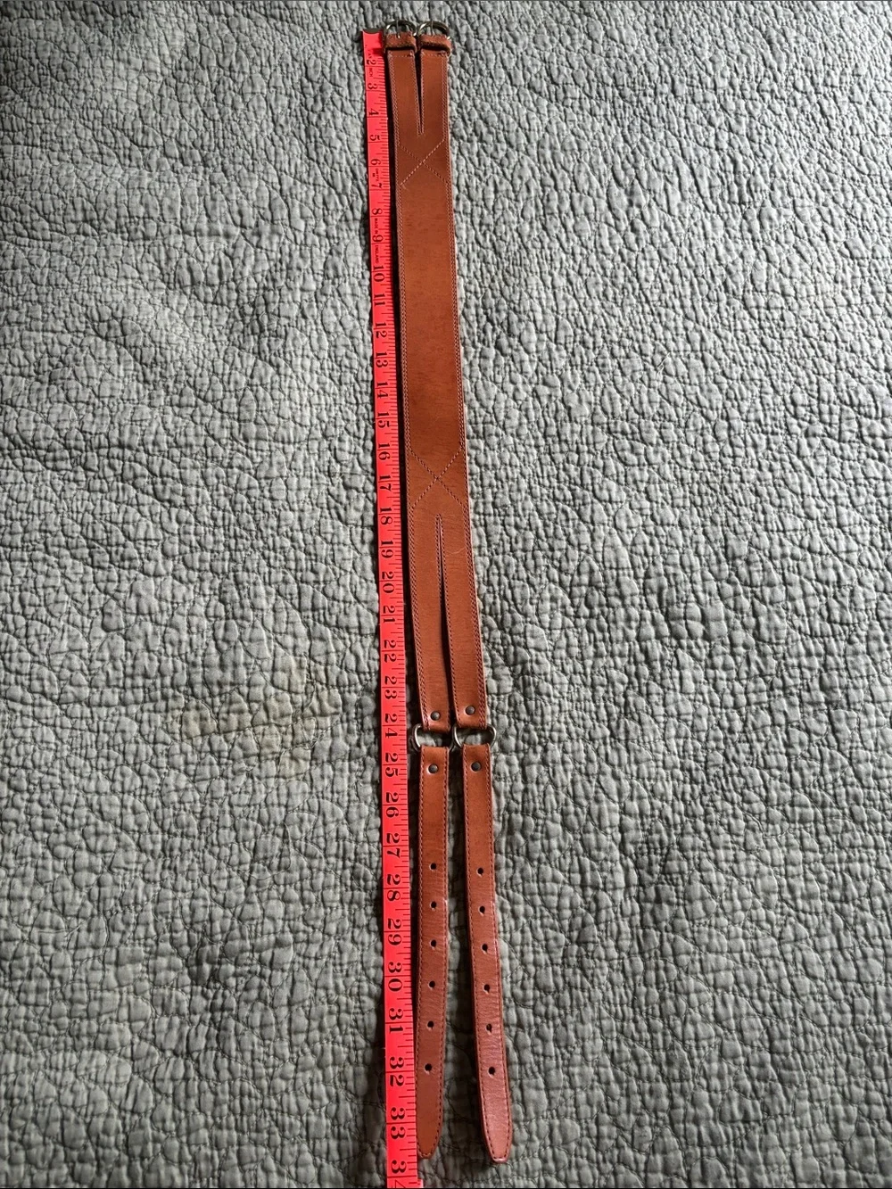 Ann Taylor Double Strap Tan Leather Belt S/M
